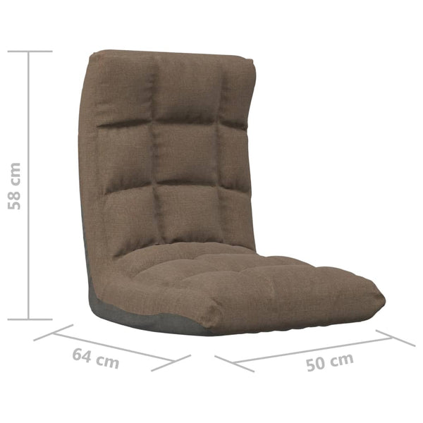 vidaXL Foldable Floor Chair Taupe Fabric