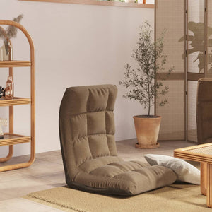 vidaXL Foldable Floor Chair Taupe Fabric