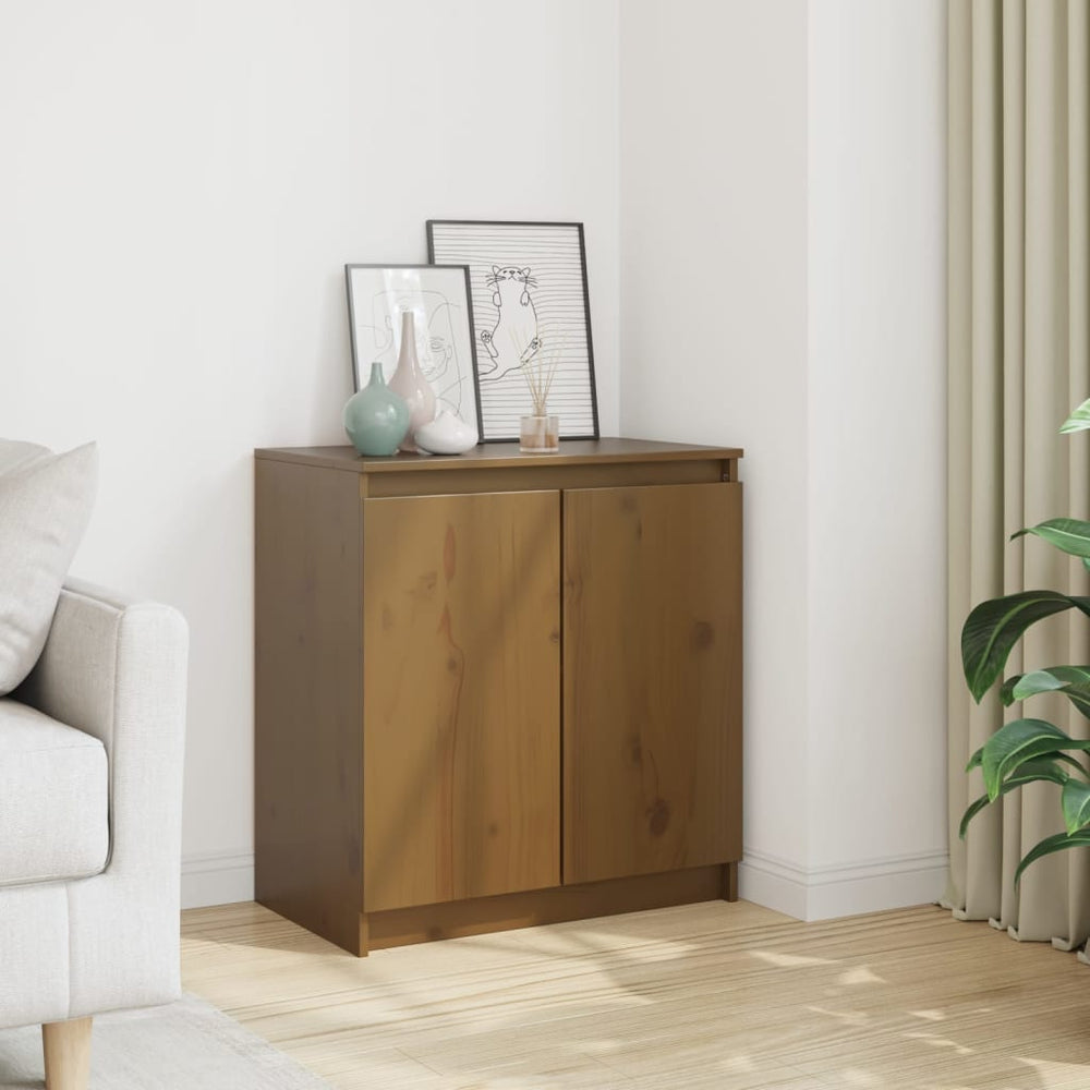 vidaXL Side Cabinet Honey Brown 60x36x65 cm Solid Pine Wood