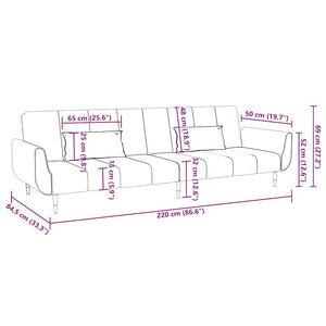 Hellgrünes Samt Schlafsofa mit Kissen