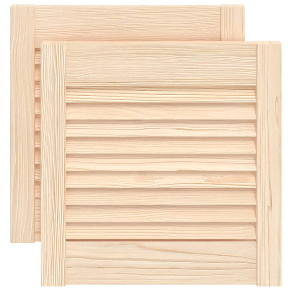 vidaXL Cabinet Doors Louvered Design 2 pcs. 39.5x39.4 cm Solid Wood