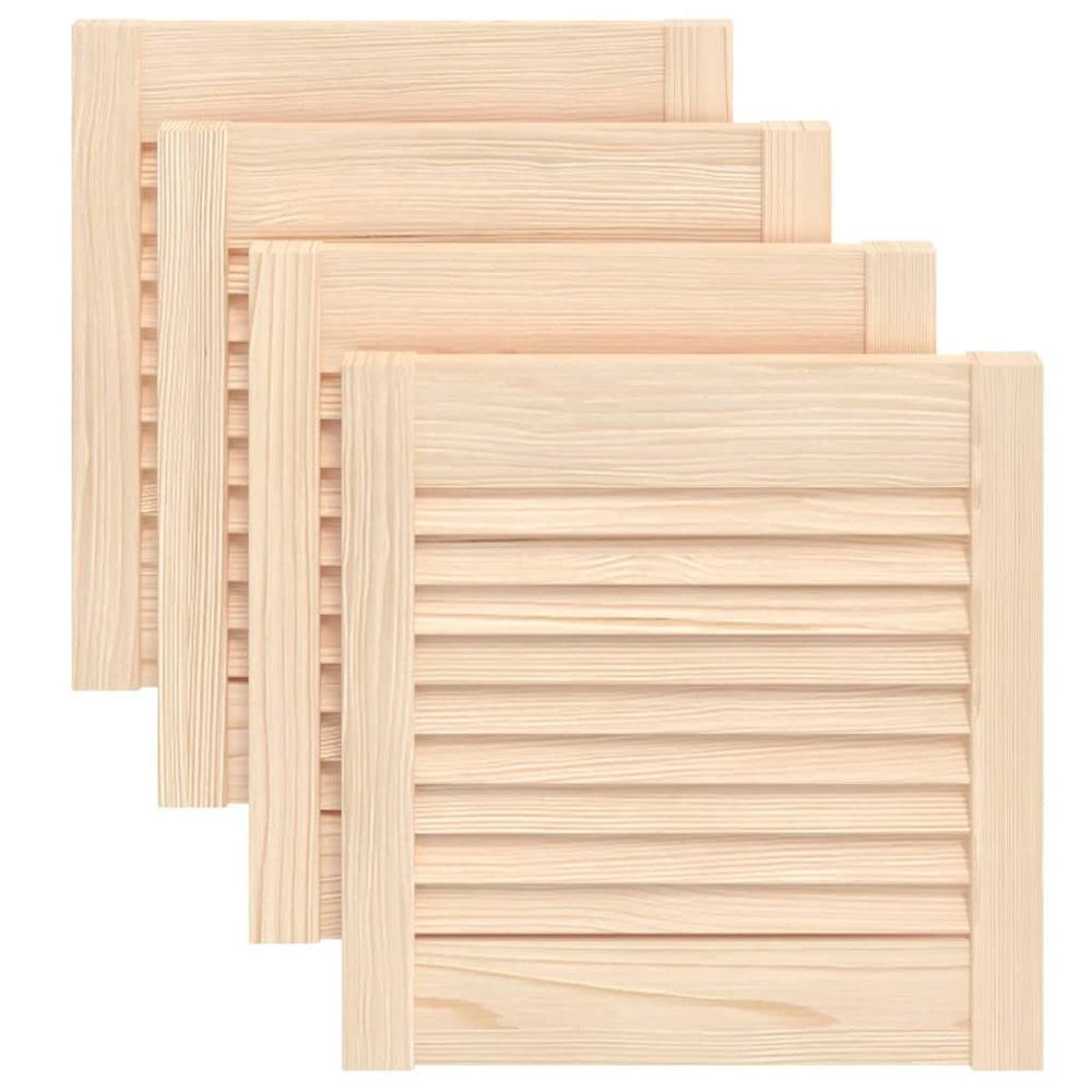 vidaXL Cabinet Doors Louvered Design 4 pcs. 39.5x39.4 cm Solid Wood