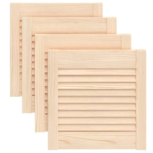 vidaXL Cabinet Doors Louvered Design 4 pcs. 39.5x39.4 cm Solid Wood