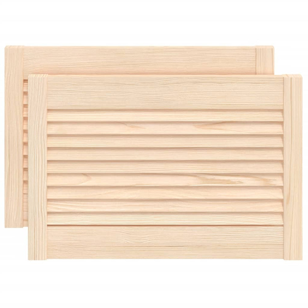 vidaXL Cabinet Doors Louvered Design 2 pcs. 39.5x59.4 cm Solid Wood
