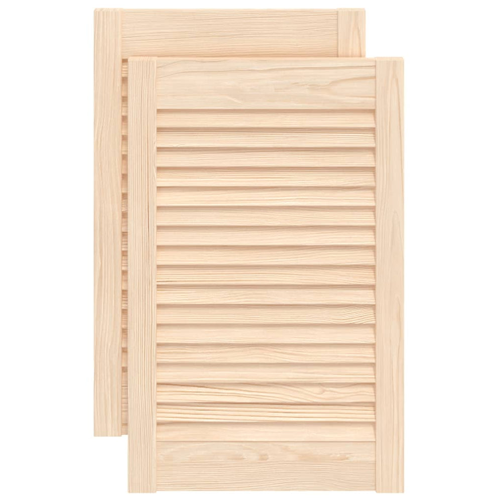 vidaXL Cabinet Doors Louvred Design 2 pcs. 61.5x39.4 cm Solid Wood