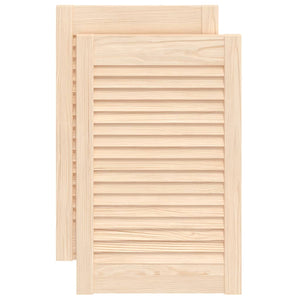vidaXL Cabinet Doors Louvred Design 2 pcs. 61.5x39.4 cm Solid Wood