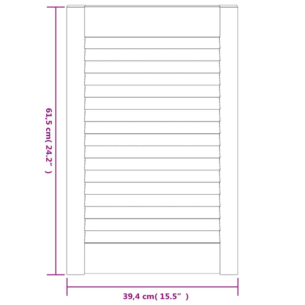 vidaXL Cabinet Doors Louvred Design 2 pcs. 61.5x39.4 cm Solid Wood