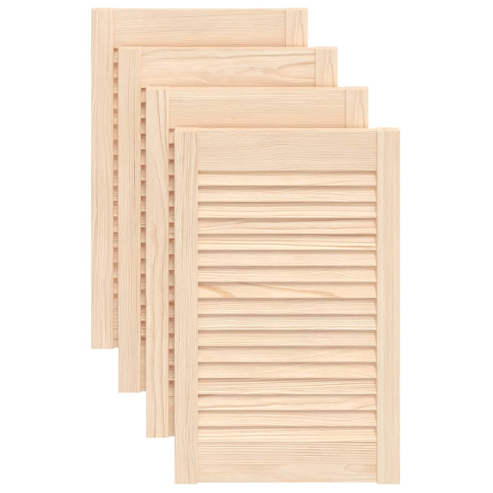 vidaXL Louvered Cabinet Doors 4 pcs 61.5x39.4 cm Solid Wood