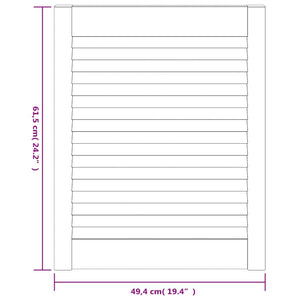 vidaXL Cabinet Door Louvered Design 61.5x49.4 cm Solid Pine Wood