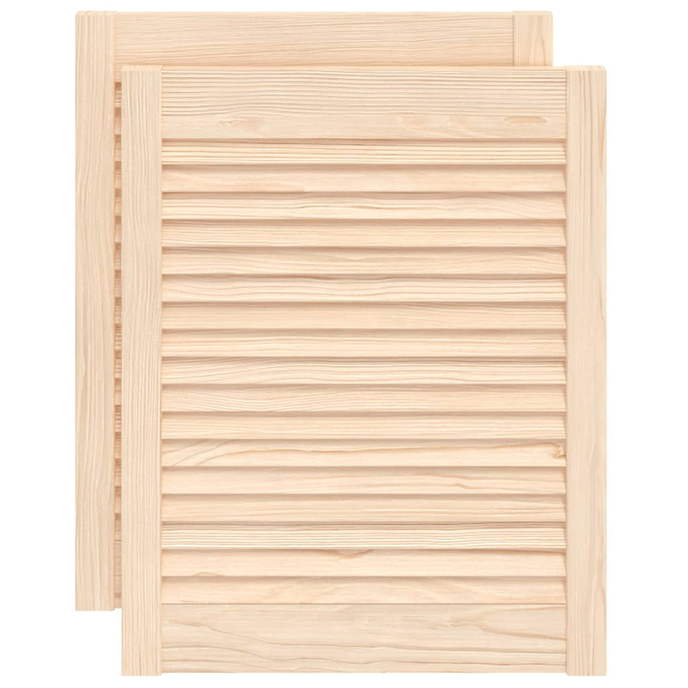 vidaXL Louvered Cabinet Doors 2 pcs 61.5x49.4 cm Solid Wood