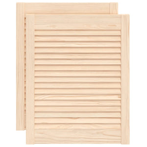 vidaXL Louvered Cabinet Doors 2 pcs 61.5x49.4 cm Solid Wood