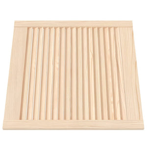 vidaXL Louvered Cabinet Doors 2 pcs 61.5x59.4 cm Solid Wood