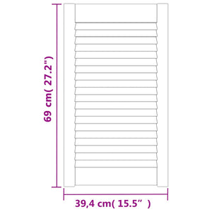 vidaXL Cabinet Door Louvered Design 69x39.4 cm Solid Pine Wood