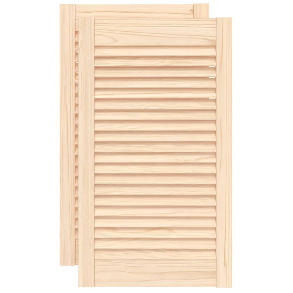 vidaXL Cabinet Doors Louvred Design 2 pcs. 69x39.4 cm Solid Wood