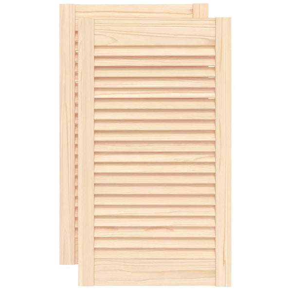 vidaXL Cabinet Doors Louvred Design 2 pcs. 69x39.4 cm Solid Wood