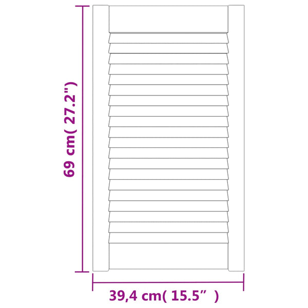 vidaXL Cabinet Doors Louvred Design 2 pcs. 69x39.4 cm Solid Wood