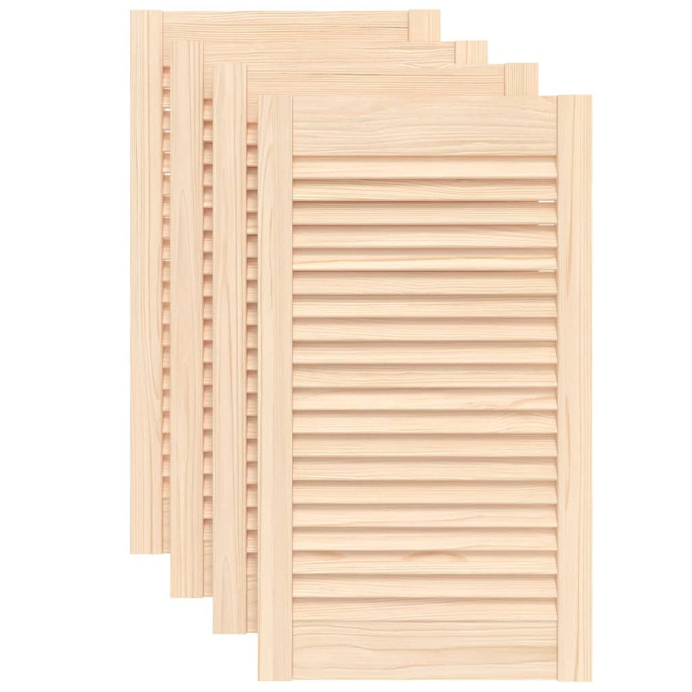 vidaXL Louvered Cabinet Doors 4 pcs. 69x39.4 cm Solid Wood