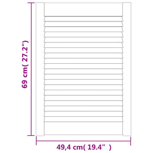 vidaXL Louvered Cabinet Doors 4 pcs 69x49.4 cm Solid Wood