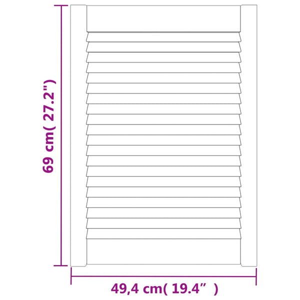 vidaXL Louvered Cabinet Doors 4 pcs 69x49.4 cm Solid Wood