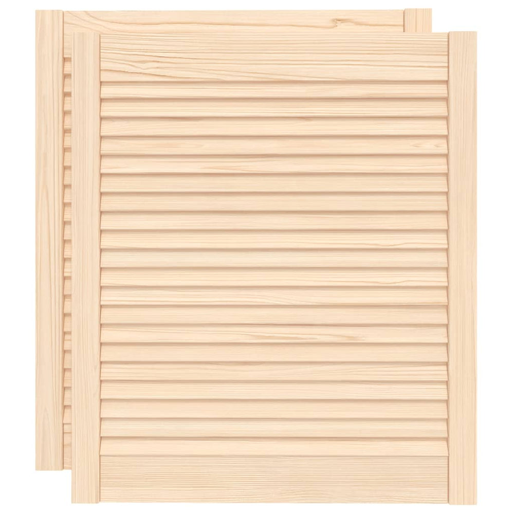 vidaXL Cabinet Doors Louvred Design 2 pcs. 69x59.4 cm Solid Wood