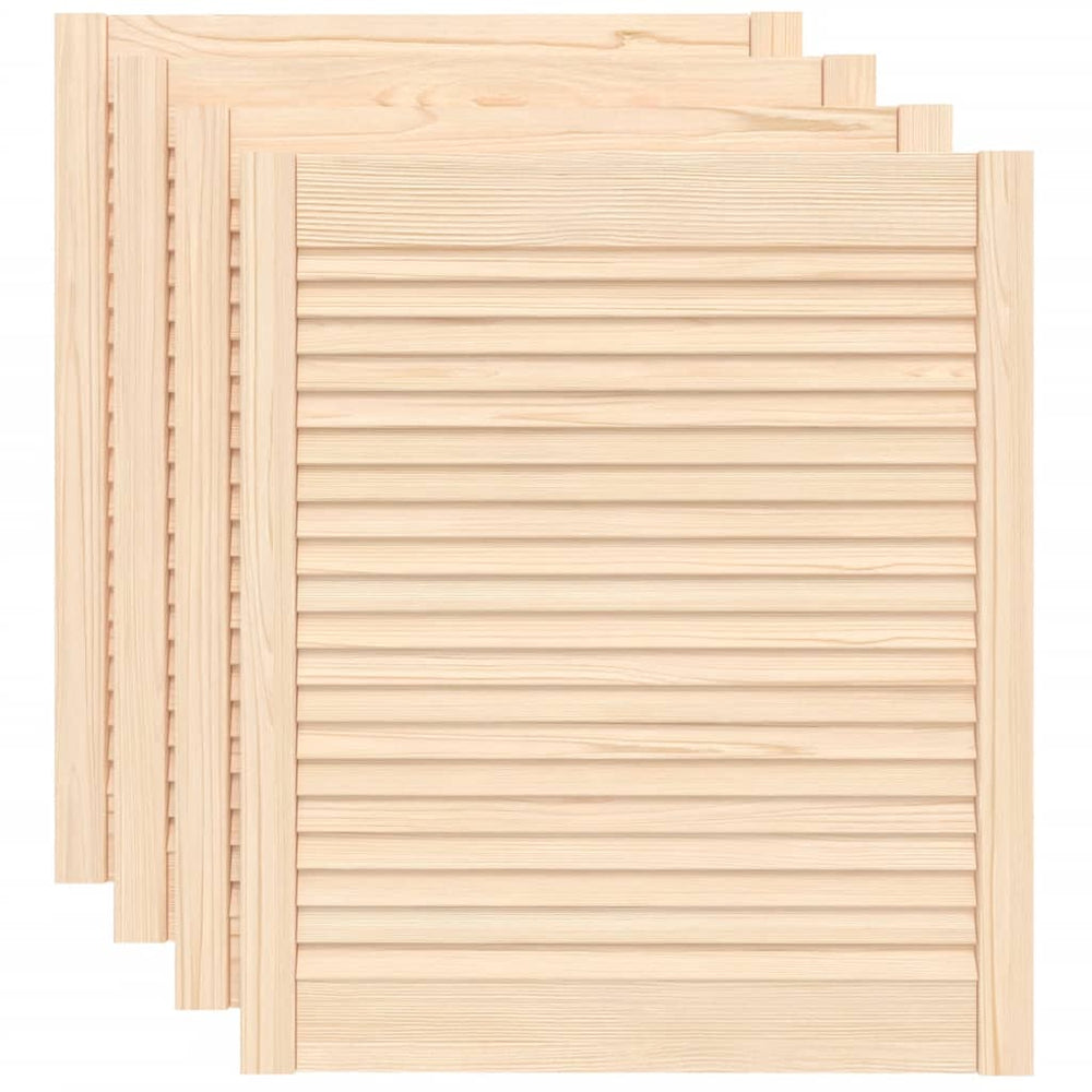 vidaXL Louvered Cabinet Doors 4 pcs 69x59.4 cm Solid Wood
