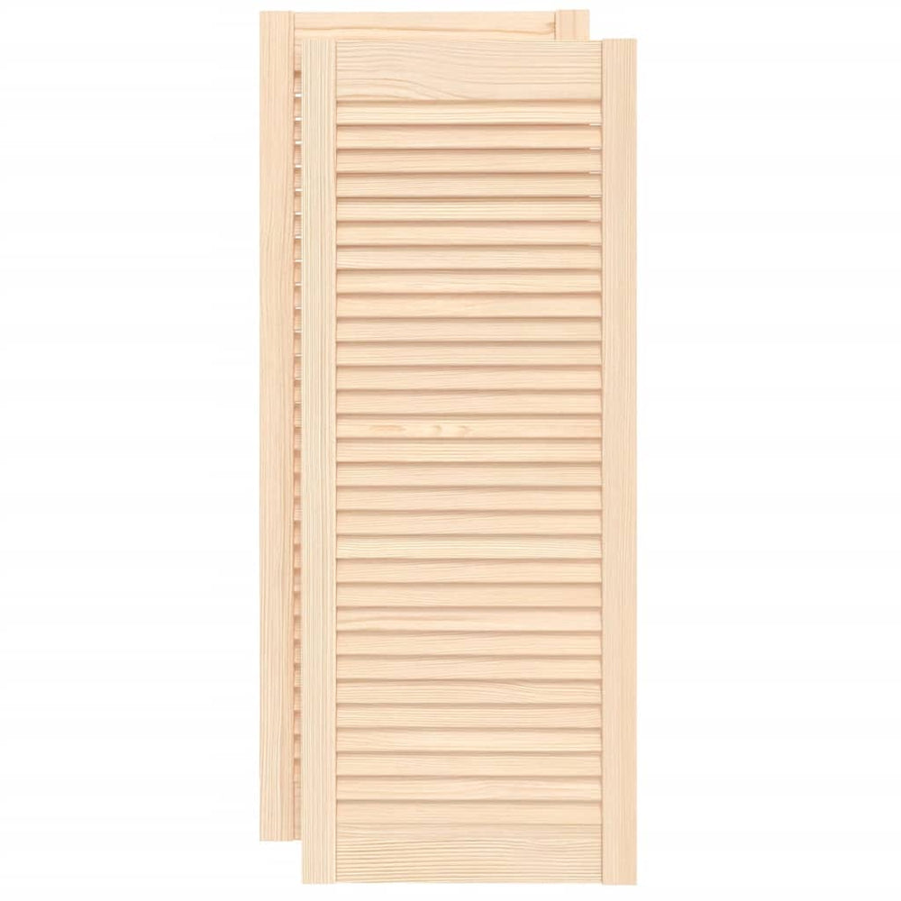 vidaXL Cabinet Doors Louvered Design 2 pcs. 99.3x39.4 cm Solid Wood