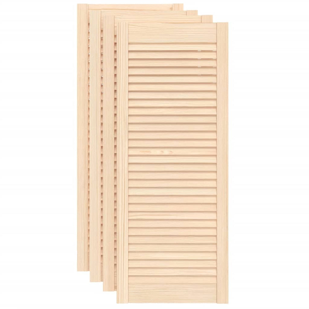 vidaXL Cabinet Doors Louvered Design 4 pcs 99.3x39.4 cm Solid Wood