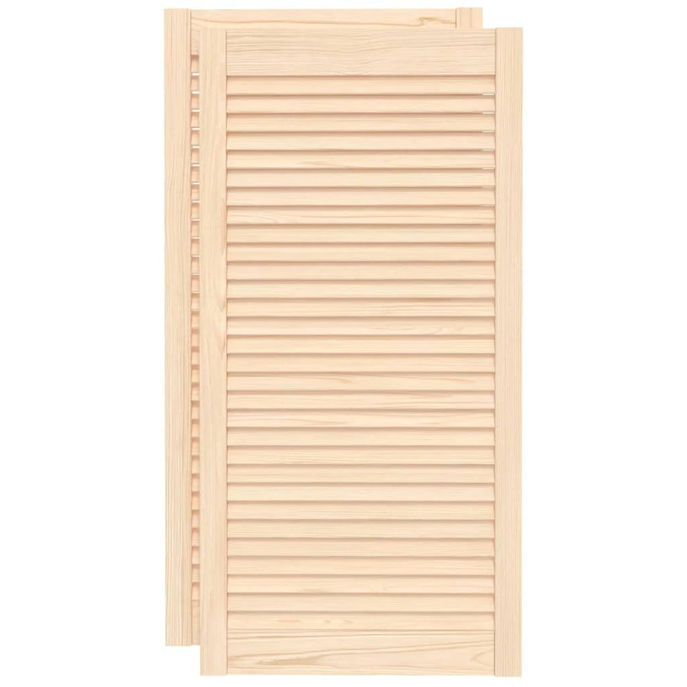 vidaXL Louvered Cabinet Doors 2 pcs 99.3x49.4 Solid Pine Wood
