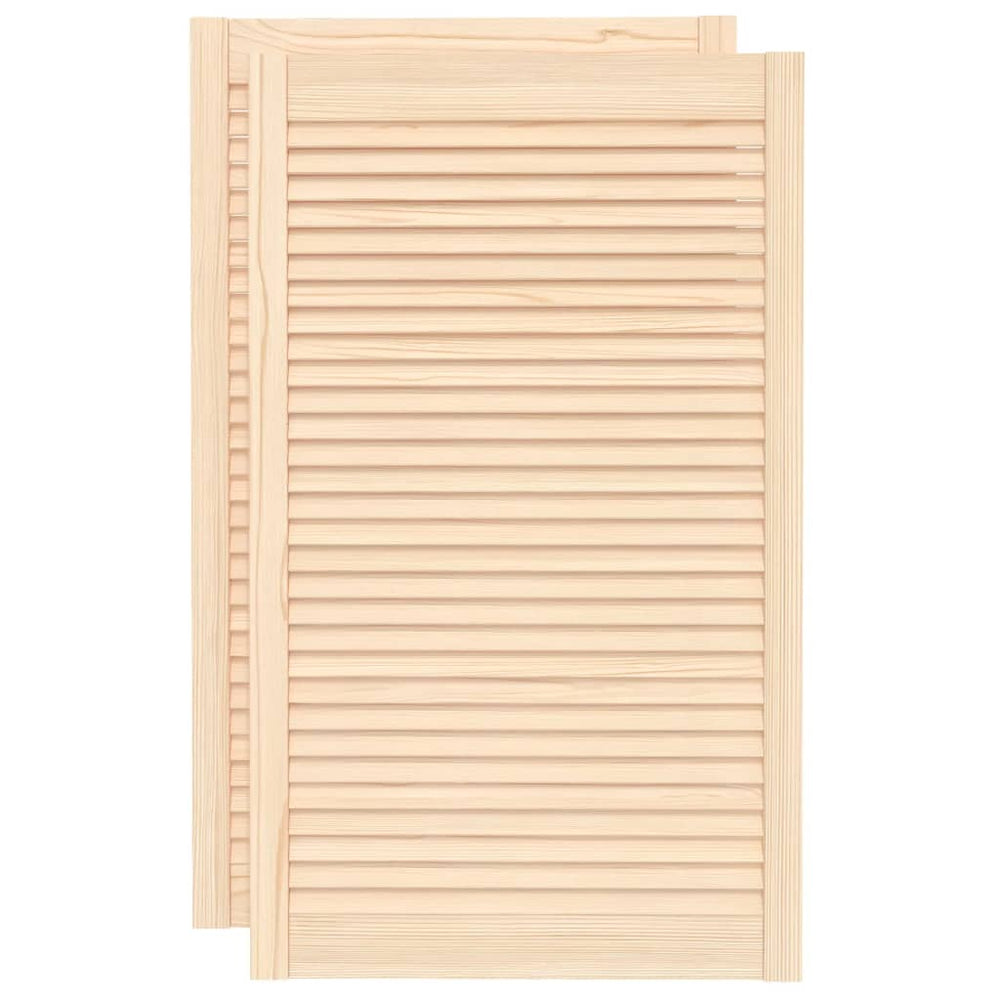 vidaXL Louvered Cabinet Doors 2 pcs 99.3x59.4 cm Solid Wood