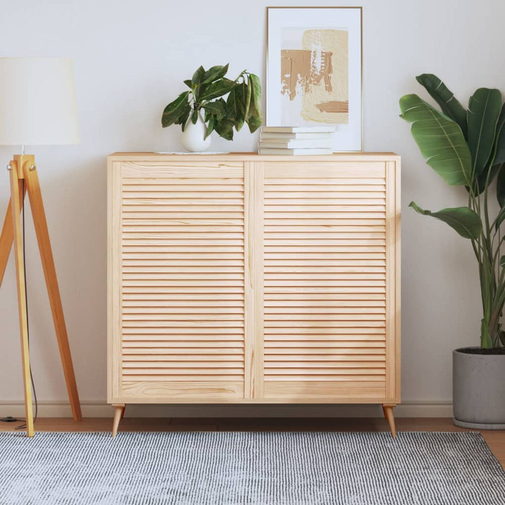 vidaXL Louvered Cabinet Doors 2 pcs 99.3x59.4 cm Solid Wood