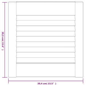 vidaXL Cabinet Door Louvered Design White 39.5x39.4 cm Solid Pine Wood