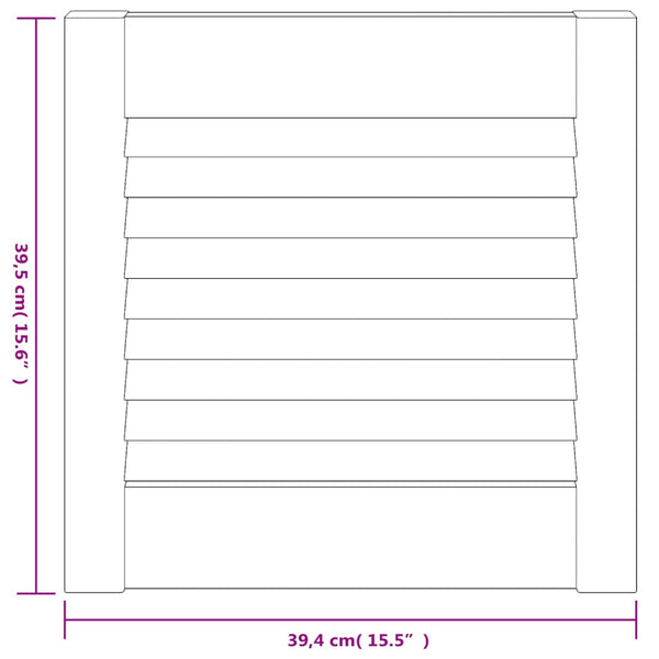 vidaXL Cabinet Door Louvered Design White 39.5x39.4 cm Solid Pine Wood