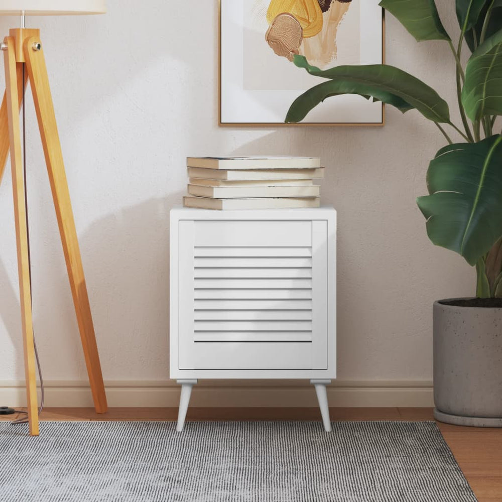 vidaXL Cabinet Door Louvered Design White 39.5x39.4 cm Solid Pine Wood