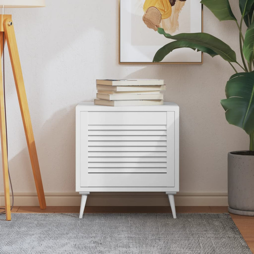 vidaXL Cabinet Door Louvered Design White 39.5x49.4 cm Solid Pine Wood
