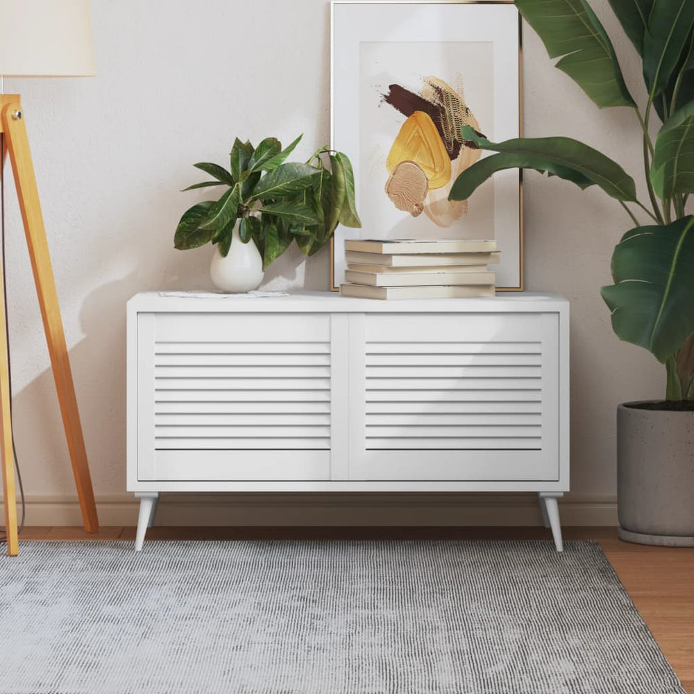 vidaXL Cabinet Doors Louvered Design 2 pcs White 39.5x49.4 cm Solid Wood