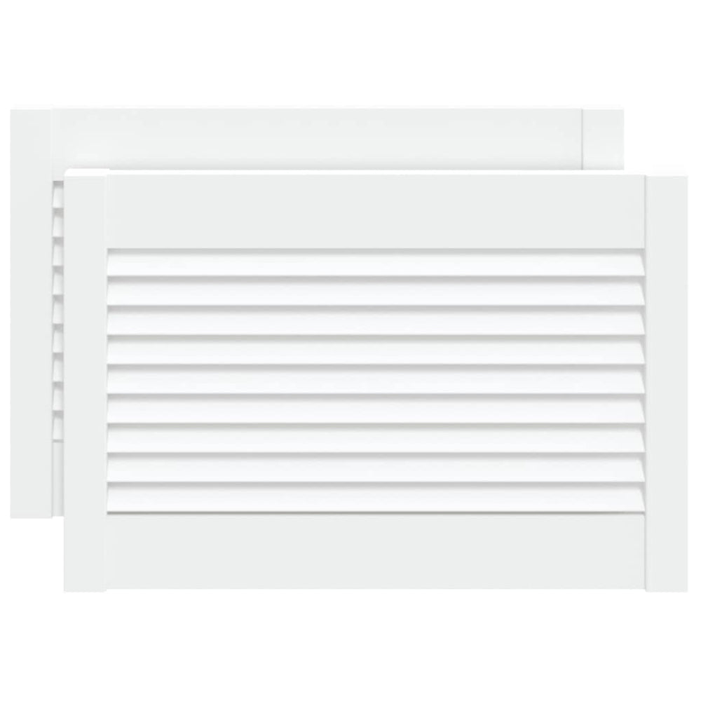 vidaXL Cabinet Doors Louvred Design 2 pcs White 39.5x59.4 cm Solid Wood