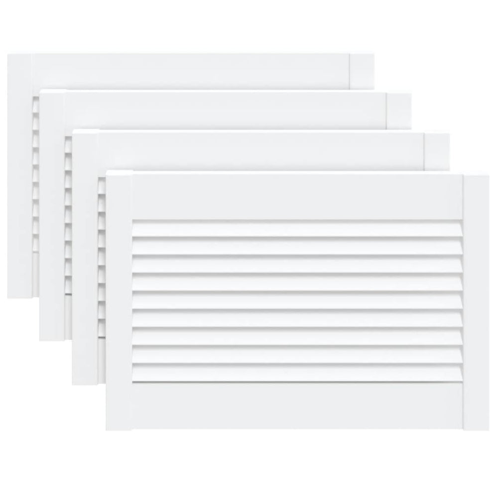 vidaXL Cabinet Doors Louvred Design 4 pcs White 39.5x59.4 cm Solid Wood