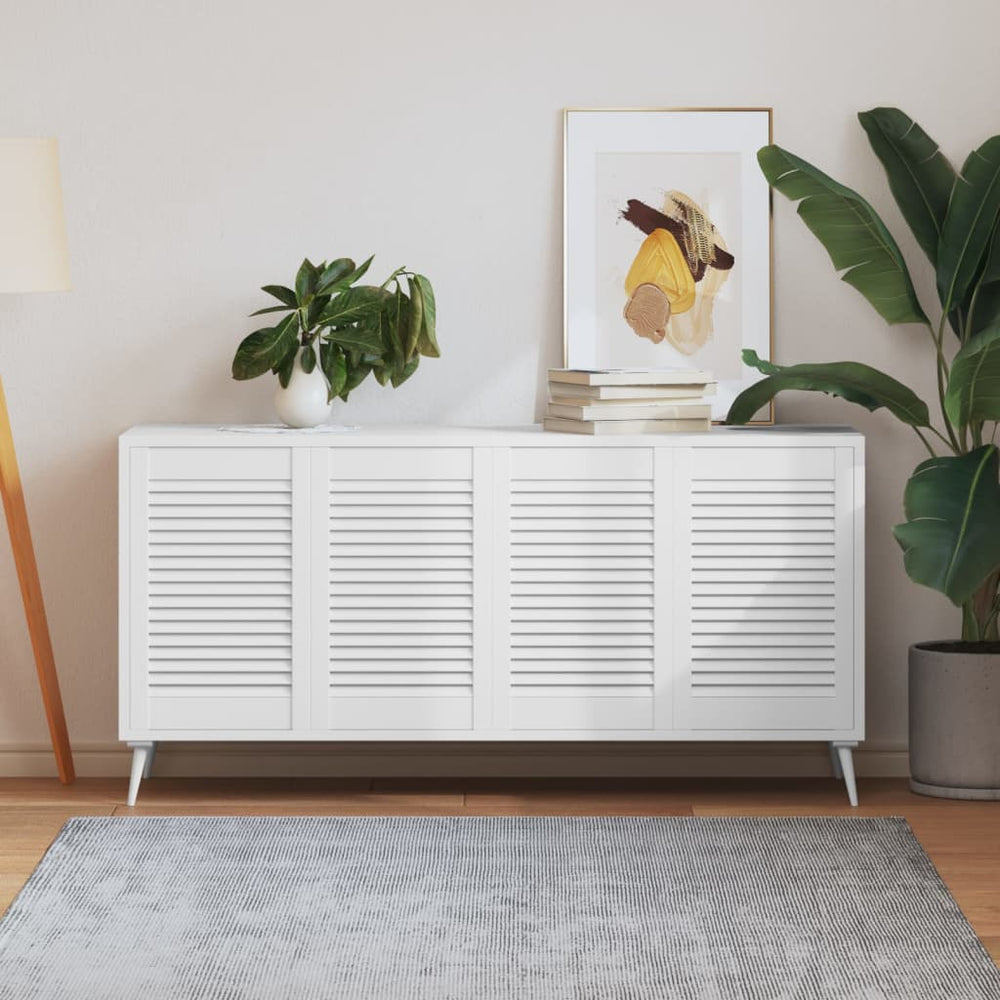 vidaXL Cabinet Doors Louvred Design 4 pcs White 61.5x39.4 cm Solid Wood