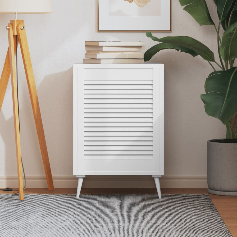 vidaXL Cabinet Door Louvered Design White 61.5x49.4 cm Solid Pine Wood