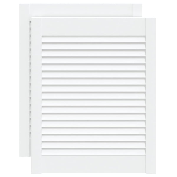 vidaXL Cabinet Doors Louvered Design 2 pcs White 61.5x49.4 cm Solid Wood