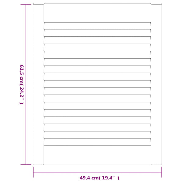 vidaXL Cabinet Doors Louvered Design 2 pcs White 61.5x49.4 cm Solid Wood