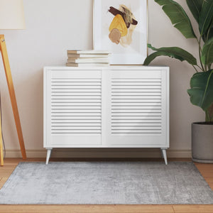 vidaXL Cabinet Doors Louvered Design 2 pcs White 61.5x49.4 cm Solid Wood