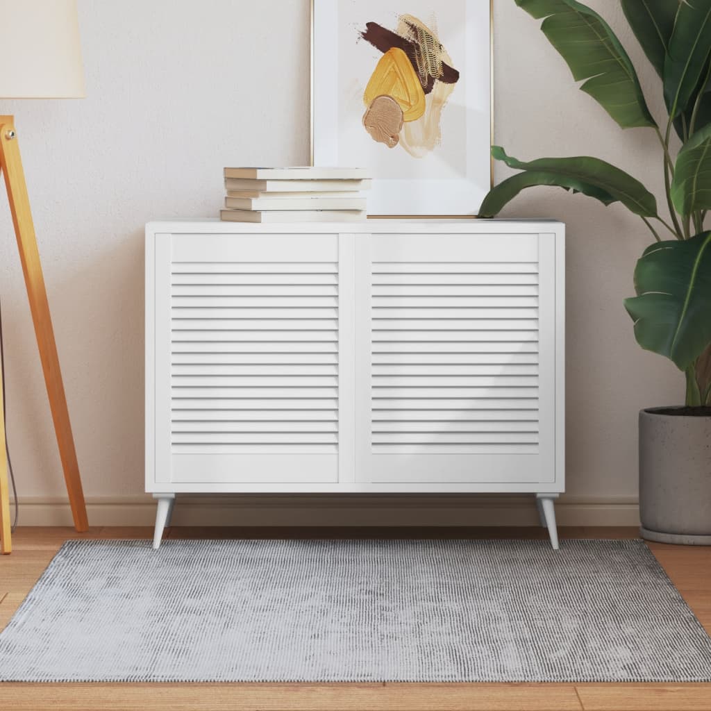 vidaXL Cabinet Doors Louvered Design 2 pcs White 61.5x49.4 cm Solid Wood