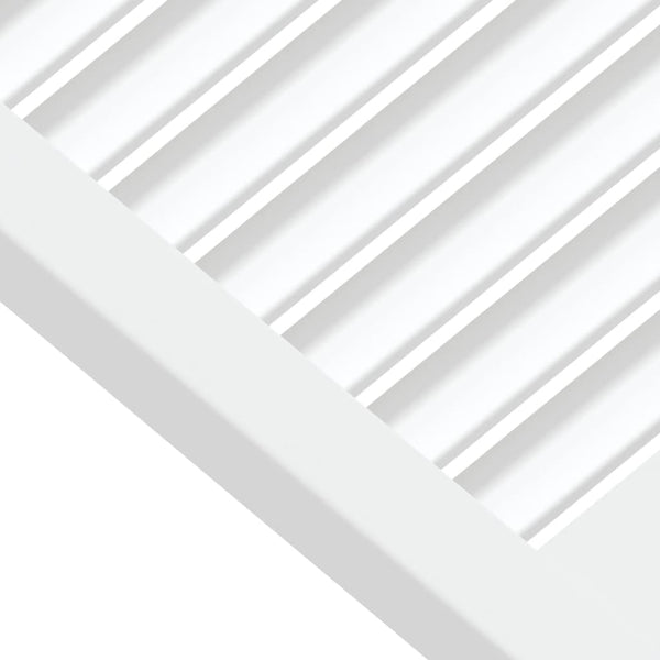 vidaXL Louvered Cabinet Doors 2 pcs White 61.5x59.4 cm Solid Wood