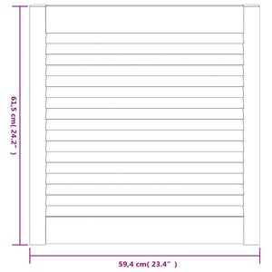 vidaXL Louvered Cabinet Doors 2 pcs White 61.5x59.4 cm Solid Wood