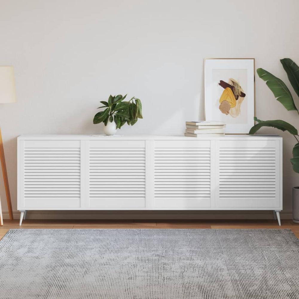 vidaXL Louvered Cabinet Doors 4 pcs White 61.5x59.4 cm Solid Wood