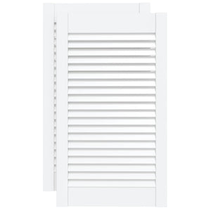 vidaXL Cabinet Doors Louvered Design 2 pcs White 69x39.4 cm Solid Wood