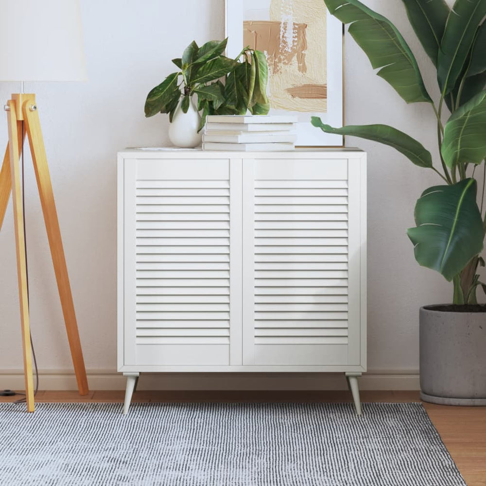 vidaXL Cabinet Doors Louvered Design 2 pcs White 69x39.4 cm Solid Wood