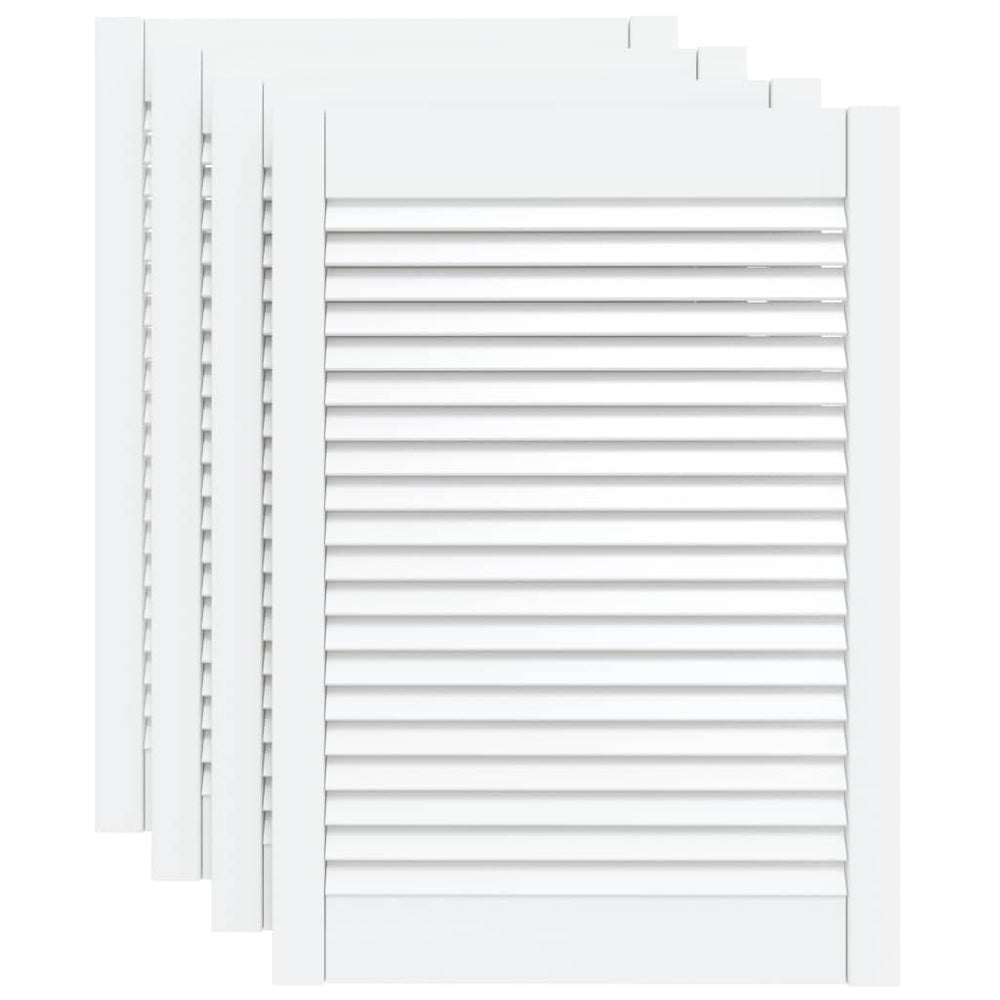 vidaXL Louvre Cabinet Doors 4 pcs White 69x49.4 cm Solid Wood