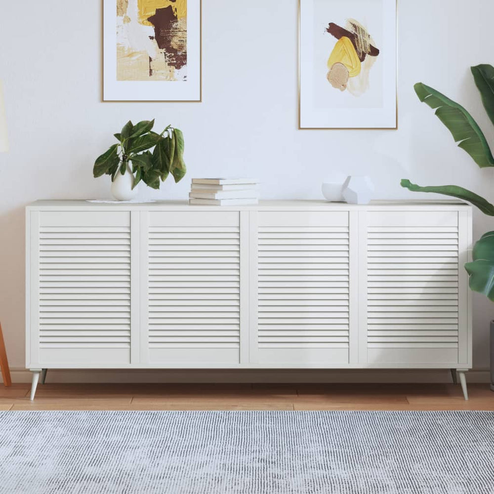 vidaXL Louvre Cabinet Doors 4 pcs White 69x49.4 cm Solid Wood